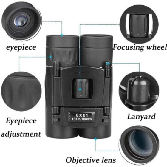 8x21 FMC Full Optical Lightweight Mini Binoculars, Suitable for Hunting, Stargazing, Sports, and Wildlife Observation